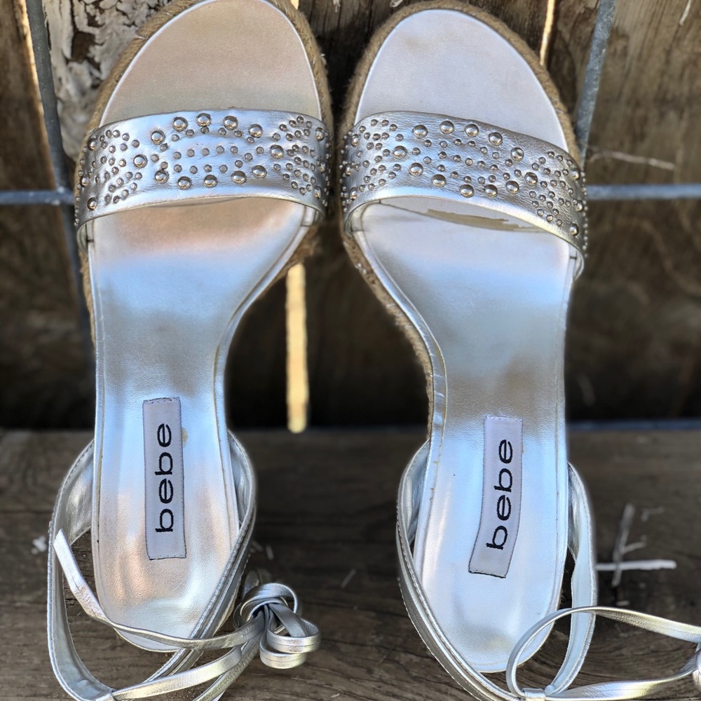 Silver espadrilles
